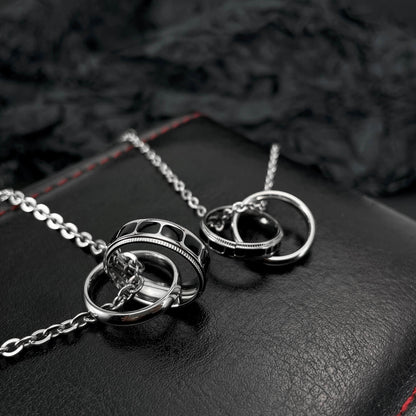 AG Love and Commitment Crossing Ring Pendant Necklace - AGCHEN JEWELRY,men necklace