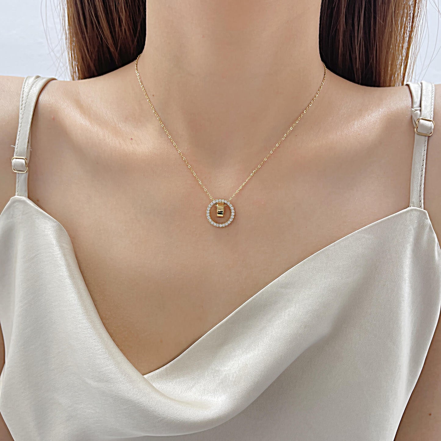 AG Seiko Diamond Pendant With Sparkling Cubic Zirconia Necklace - AGCHEN JEWELRY,necklace