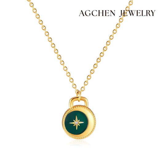 AG Eternal Glory Gold Pendant Stainless Steel Necklace - AGCHEN JEWELRY,necklace