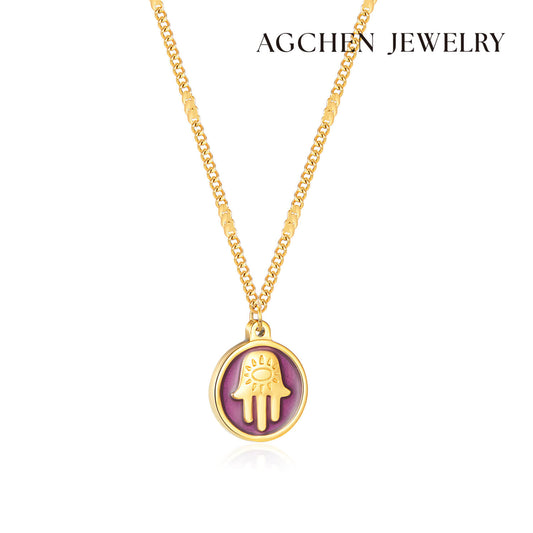 AG Hamlet and Ramah's Guardian And Blessing Gold Pendant Necklace - AGCHEN JEWELRY,necklace