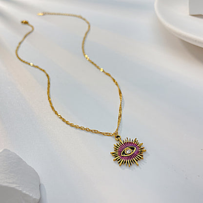 AG Gorgeous Gold Eye Stainless Steel Pendant Necklace - AGCHEN JEWELRY,necklace