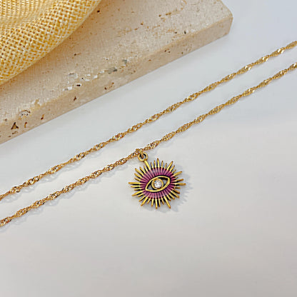 AG Gorgeous Gold Eye Stainless Steel Pendant Necklace - AGCHEN JEWELRY,necklace