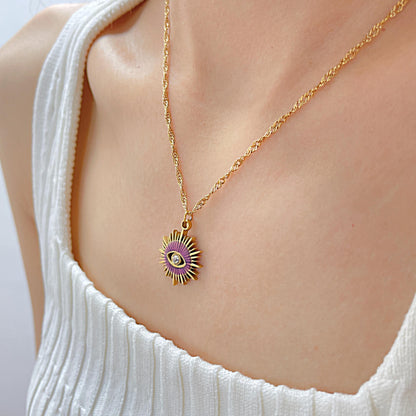 AG Gorgeous Gold Eye Stainless Steel Pendant Necklace - AGCHEN JEWELRY,necklace