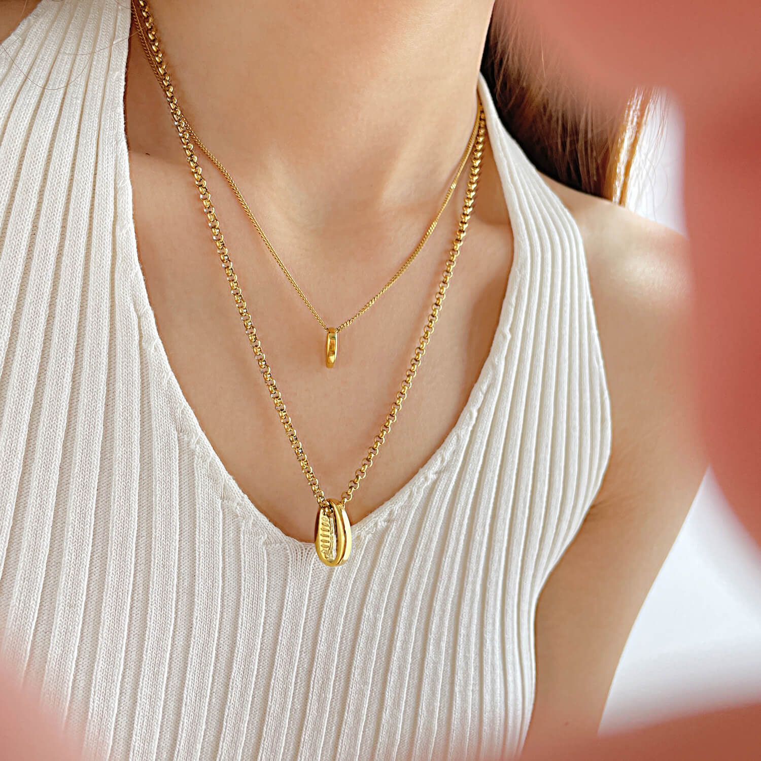 AG Gold Twins Sprouting Seeds Pendant Necklace - AGCHEN JEWELRY,necklace