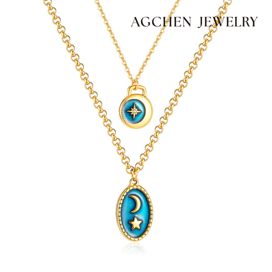 AG Dazzling Starry Sky Dreaming Pendant Necklace - AGCHEN JEWELRY,necklace