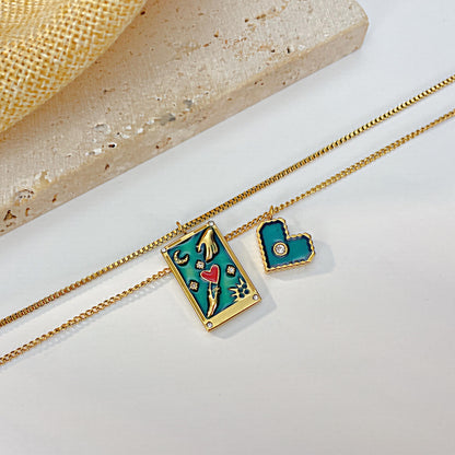 AG The Golden Key to Heart Stainless Steel Pendant Necklace - AGCHEN JEWELRY,necklace