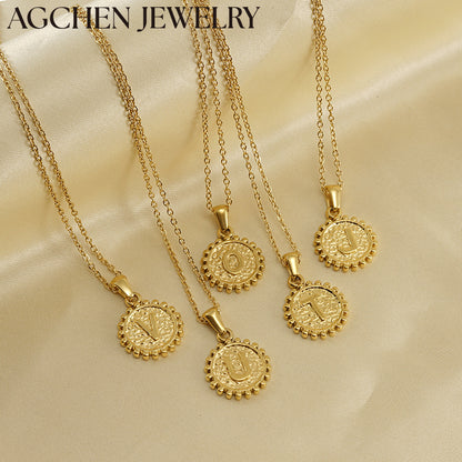 AG Sunflower Letter Pendant Necklace