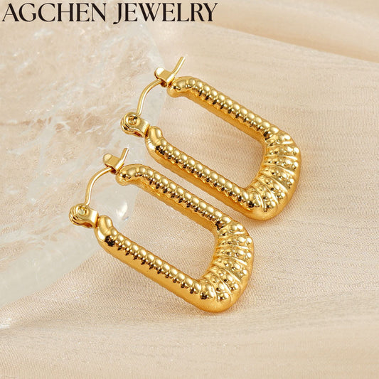 AG Crinkled Stainless Steel Earrings