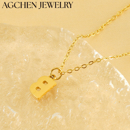 AG Stainless Steel Zirconia Letter Necklace