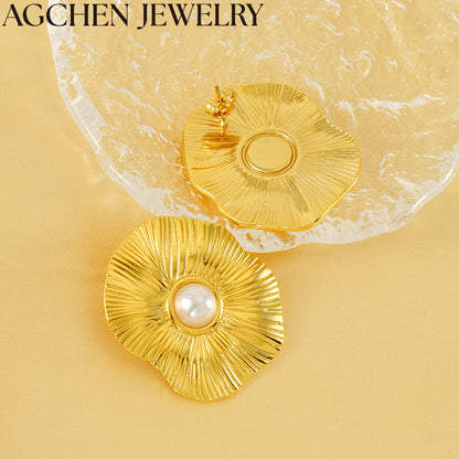 AG Elegant Women's Pearl Stud Earrings
