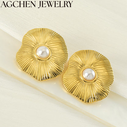 AG Elegant Women's Pearl Stud Earrings