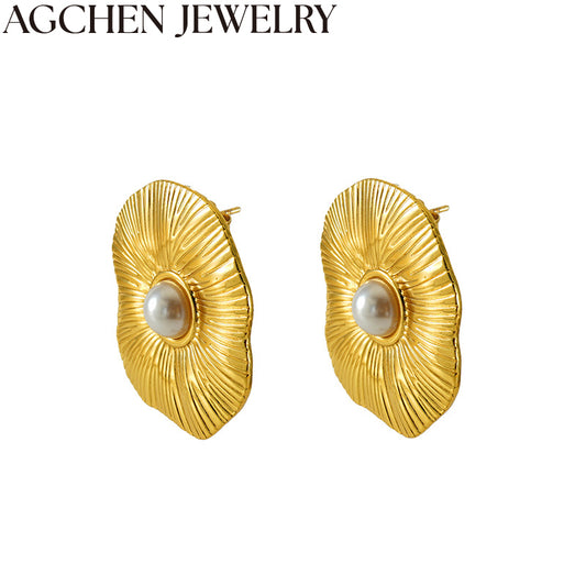 AG Elegant Women's Pearl Stud Earrings