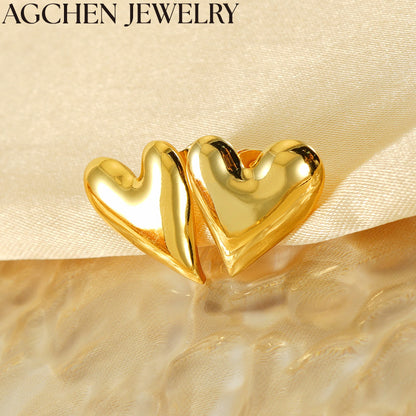 AG Irregular Gold Heart Earrings