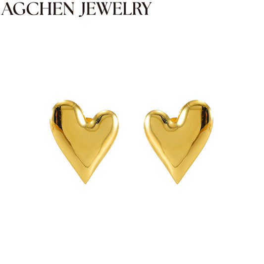 AG Irregular Gold Heart Earrings
