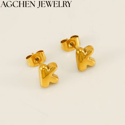 AG Cute Mini Letter Stud Earrings