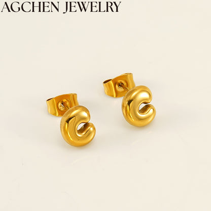 AG Cute Mini Letter Stud Earrings