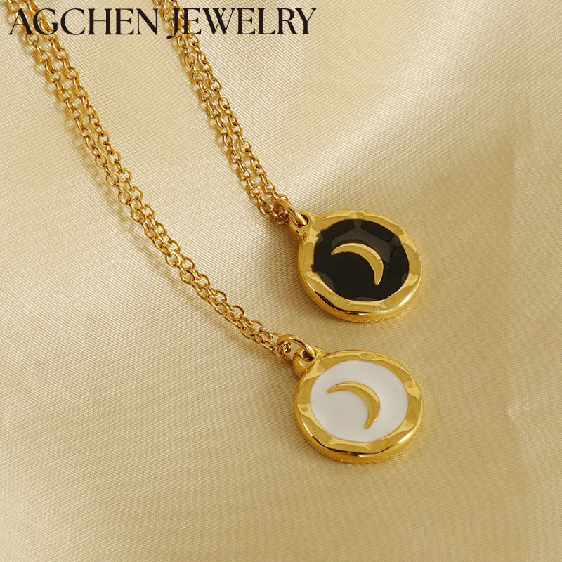 AG Stainless Steel Moon Necklace