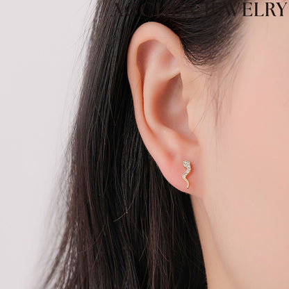 AG Serpent Zirconia Stud Earrings