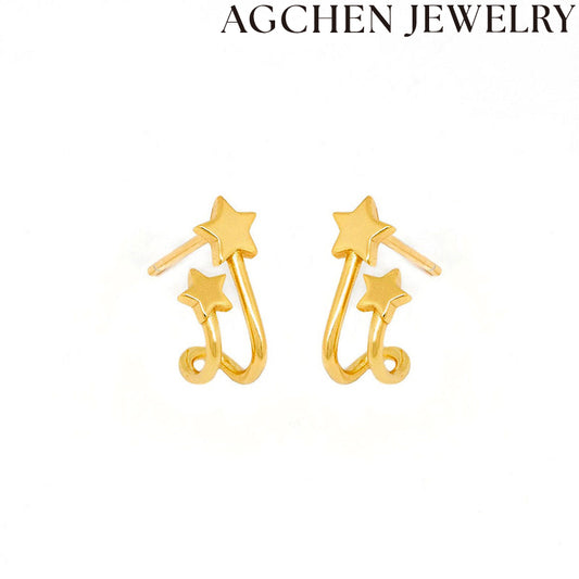 AG Pentagram Stud Earrings