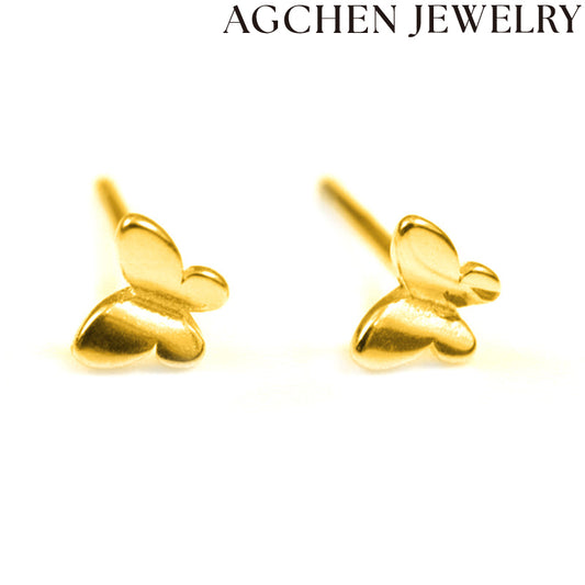 AG Cute Butterfly Stud Earrings