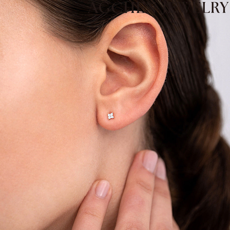 AG Floral Zircon Earrings