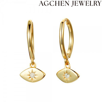 AG Eye-Shaped Zirconia Earrings