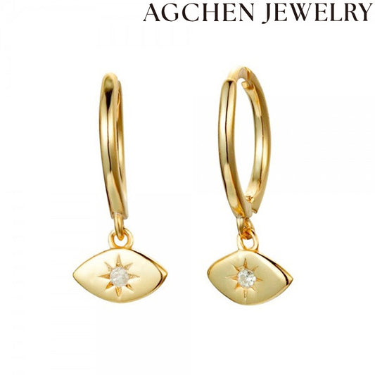 AG Eye-Shaped Zirconia Earrings