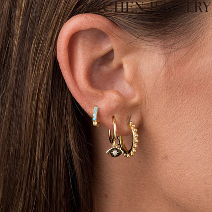 AG Eye-Shaped Zirconia Earrings