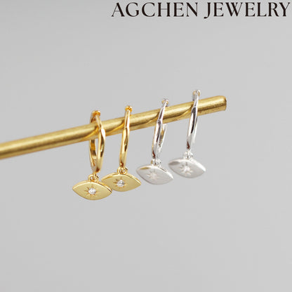 AG Eye-Shaped Zirconia Earrings