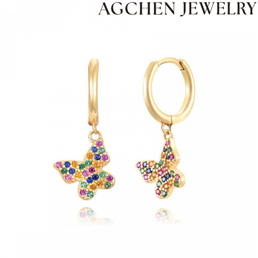 AG Cute Butterfly Zirconia Earrings