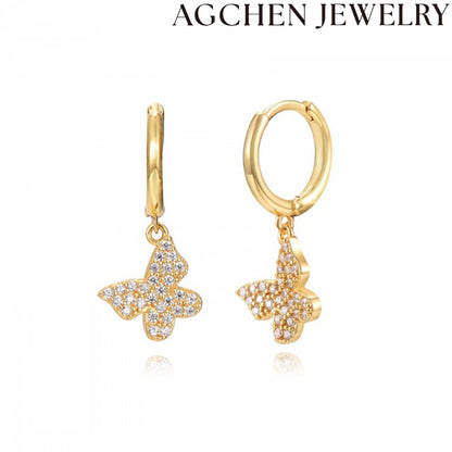 AG Cute Butterfly Zirconia Earrings