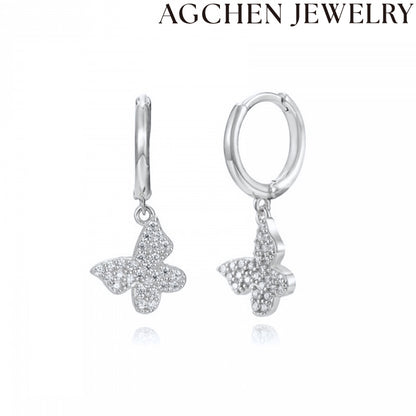 AG Cute Butterfly Zirconia Earrings
