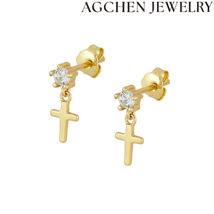 AG Elegant White Zirconia Hoop Earrings