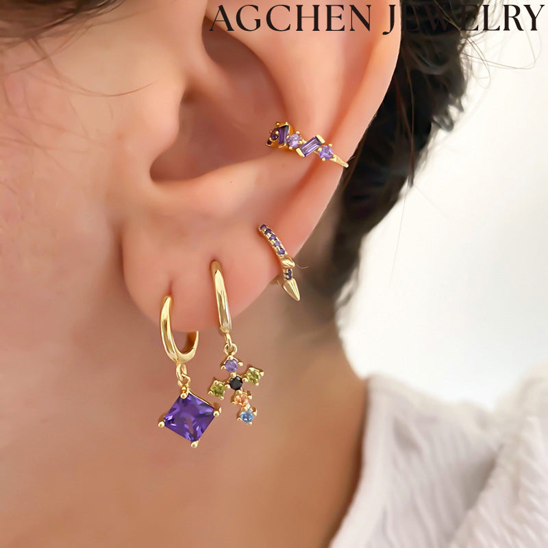 AG Square Zirconia Earrings
