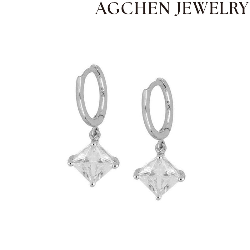 AG Square Zirconia Earrings
