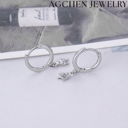 AG Heart-Shaped "I Love You" Earrings