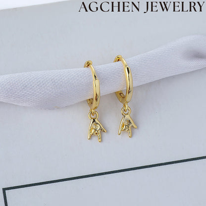 AG Heart-Shaped "I Love You" Earrings