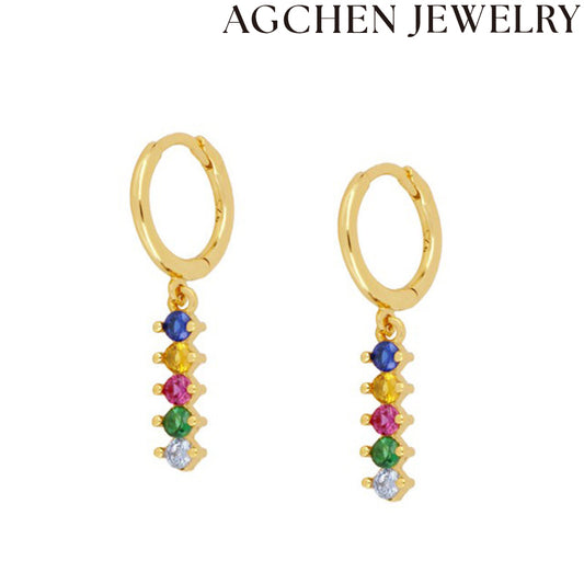 AG Multicolor Zirconia Earrings