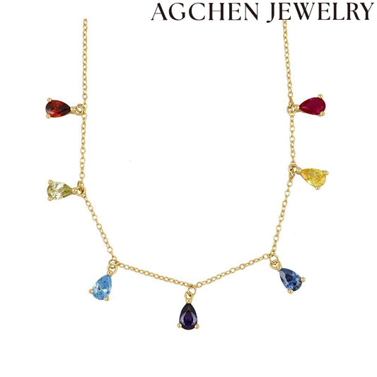 AG Teardrop Zircon Necklace