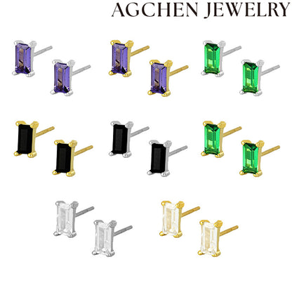 AG Delicate Colorful Zirconia Teardrop Earrings