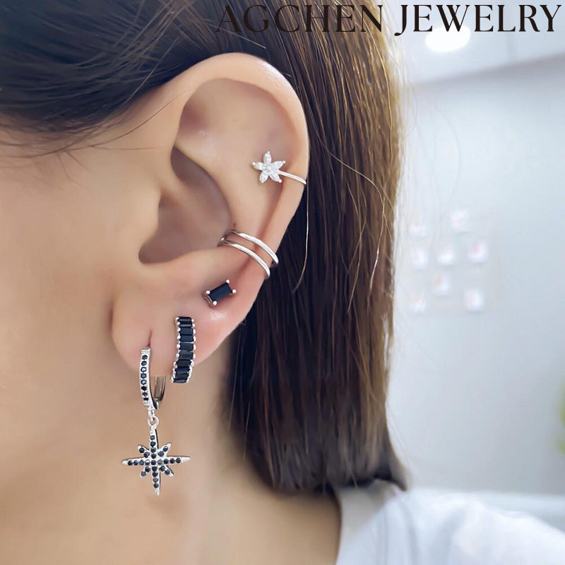 AG Delicate Colorful Zirconia Teardrop Earrings