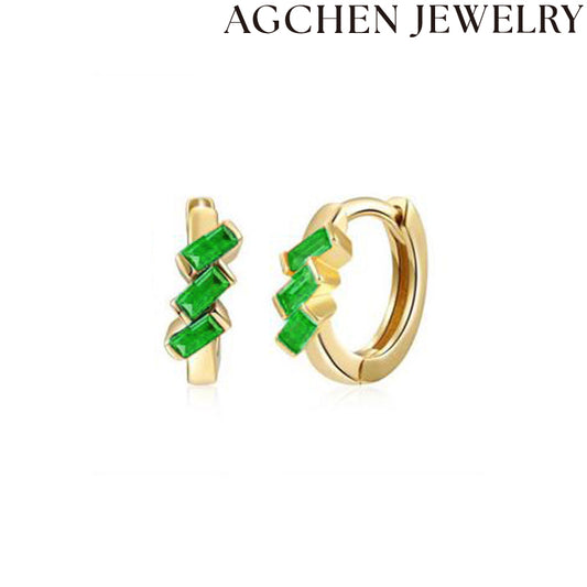 AG Enchanting Green Zircon Ear Studs