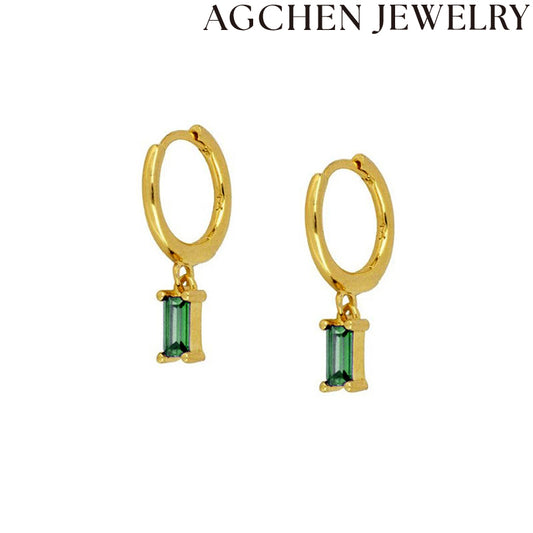 AG Deep Green Zircon Earrings