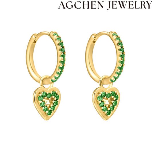 AG Deep Green Zircon Earrings