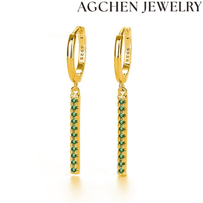 AG Dark Emerald Zircon Earrings