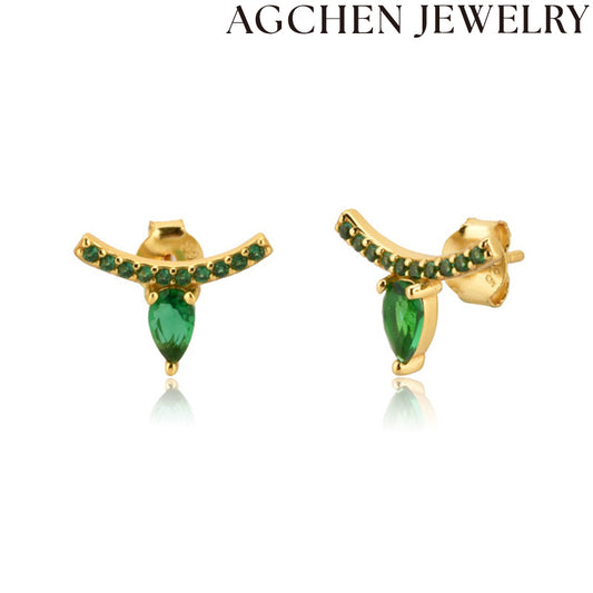 AG Luxe Green Gemstone Earrings