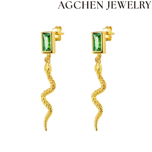 AG Sophisticated Green CZ Earrings