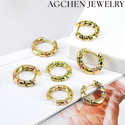 AG Twisted Spiral Earrings with Zirconia