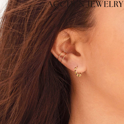 AG Twisted Spiral Earrings with Zirconia