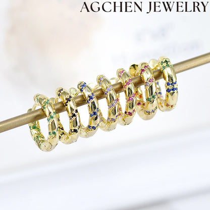 AG Twisted Spiral Earrings with Zirconia